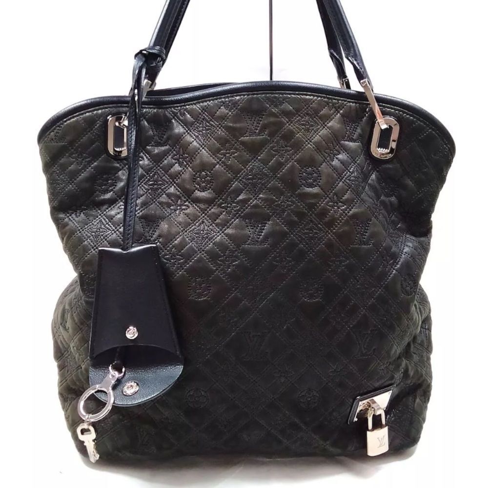 Louis Vuitton LV Hand Bag LiliaGM Black Monogram Antia